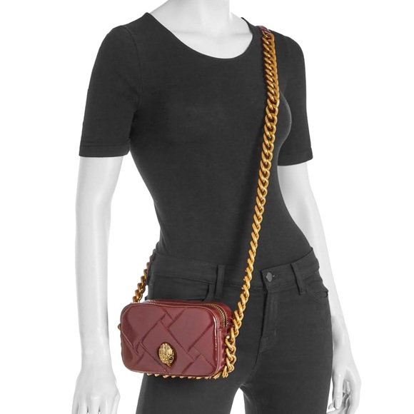 Kurt Geiger London Kensington Small Chain Camera Bag Wine - Picture 1 of 11